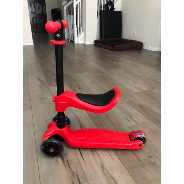 KidsRise Push scooters - Adjustable Height w/Extra-Wide Deck PU Flashing Wheels Great Kids Scooter 3-12 Years Old